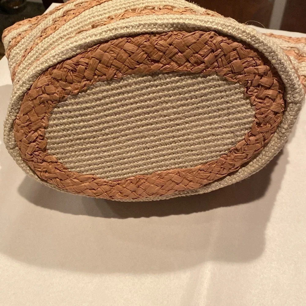 J. Crew Jute Beach Summer hand bag tote - Picture 5 of 6